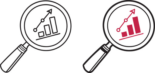 Poster - Vector magnifying data analysis icon for search and zoom