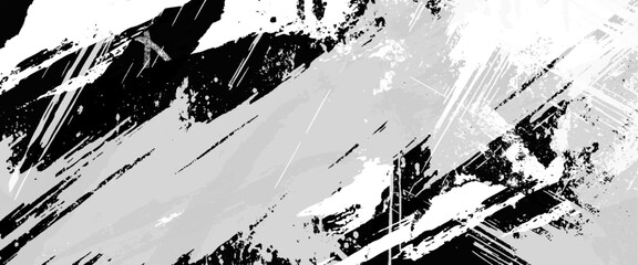 Poster - vector new style brushed black splatter design.