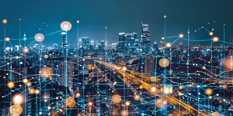Poster - Smart city with digital technology enhancing business