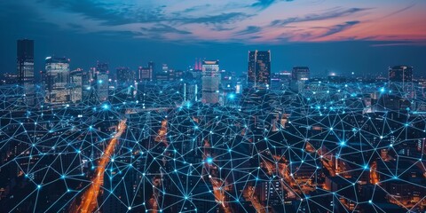 Poster - Smart city with digital technology enhancing business