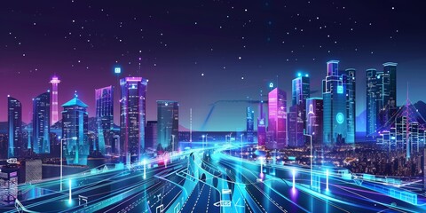 Poster - Smart city with digital technology enhancing business