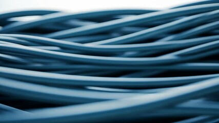 Poster - Blue wires create an intricate pattern with depth and texture in a close-up view