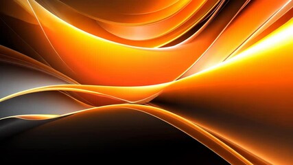 Poster - Dynamic orange and black abstract design with flowing shapes creating a sense of movement and energy