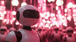 © AZIEZ - A futuristic robot stands with others in a neon pink environment
