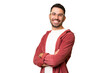 © luismolinero - Young handsome caucasian man over isolated chroma key background with arms crossed and looking forward