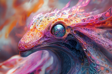 Fototapete - A colorful and detailed image of an imaginative fantastical creature