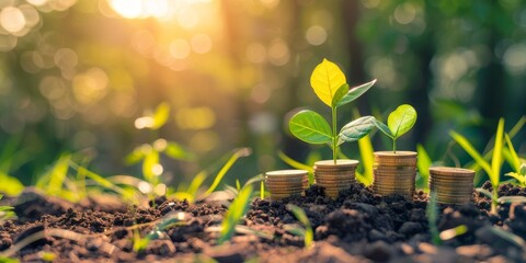 Aufkleber - Financial success and retirement planning with growing savings