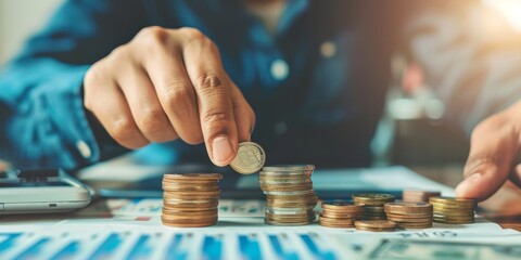 Aufkleber - Financial success and wealth management with smart investment