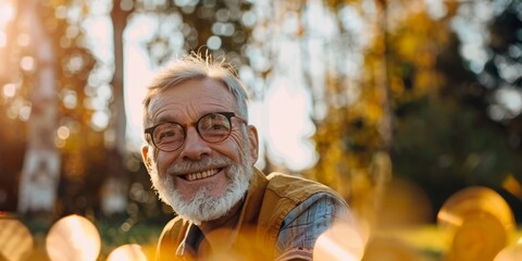 Aufkleber - Senior person managing retirement funds for financial security