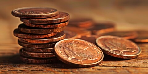 Aufkleber - Stack of coins representing wealth management and investment