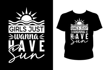 Poster - Girls just wanna have sun - Art files for Cricut and Silhouette. You can edit them with Adobe Illustrator.