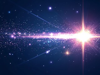 Wall Mural - A vibrant cosmic display of glowing stars and energetic beams of light