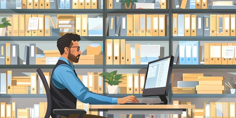 Aufkleber - An enterprise administrator indexing electronic documents