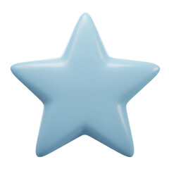 Poster - Light Blue 3D Star Shape on Transparent Background