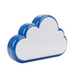 Poster - 3D Rendered Blue and White Cloud Computing Icon