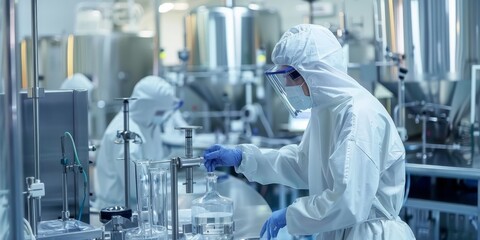 Fototapete - Biotechnology research and development in the pharmaceutical industry