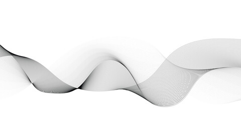Poster - wavy digital futuristic technology curve ocean lines on transparent background. thin line wavy abstr
