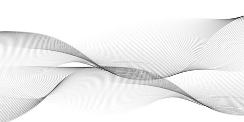 Poster - wavy digital futuristic technology curve ocean lines on transparent background. thin line wavy abstr