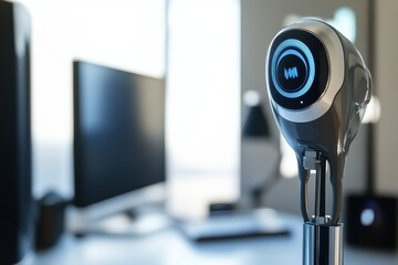 Fototapete - Innovative robot assistant in a modern office environment showcasing advanced technology