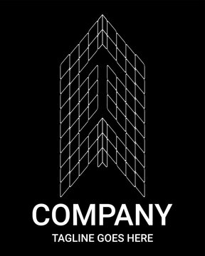 'I' Outline Letter Architecture Logo. Spider web style outline capital letter logo. Perfect for Company, T-shirt, Home, Architecture, Building, and Construction. Also suitable for sports car, gamer.