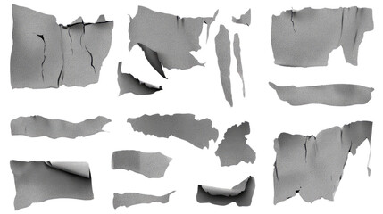 Poster - Various Gray Torn Paper Textures for Backgrounds, Overlays, and Design Elements in Digital Art and Graphic Projects