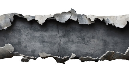 Poster - Cracked Concrete Wall with Torn Edges and Textured Grunge Background Perfect for Industrial, Urban, or Abstract Design Projects