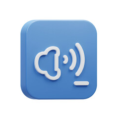 Poster - Stylized 3D Audio Message Icon on Blue Square Background