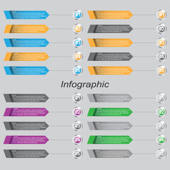 Leinwandbilder - Collection infographics with steps and options, banner  for  business design and website template.