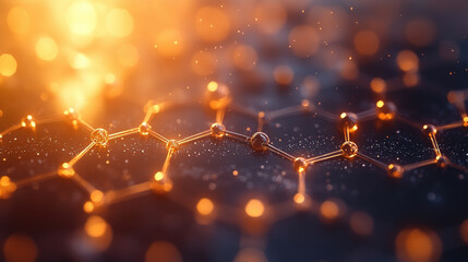 Poster - An artistic representation of interconnected molecules, showcasing the layers of intricate design in science.