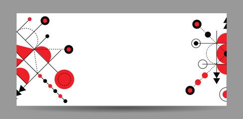 Poster - Abstract Hi Tech Line Art Shapes Banner Place for Text. Graphic design elements and resources vector art
