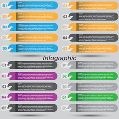 Leinwandbilder - Collection infographics with steps and options, banner  for  business design and website template.