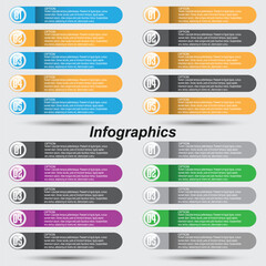 Leinwandbilder - Collection infographics with steps and options, banner  for  business design and website template.