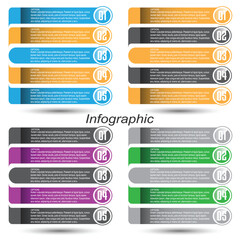 Leinwandbilder - Collection infographics with steps and options, banner  for  business design and website template.