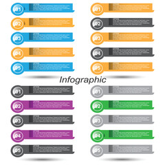 Leinwandbilder - Collection infographics with steps and options, banner  for  business design and website template.