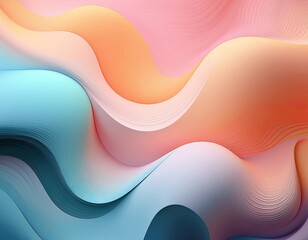 Fototapete - trendy, abstract background featuring soft, organic gradient blobs that seamlessly blend into each other. modern and fresh, with a minimalist aesthetic using pastel shades and subtle shadows