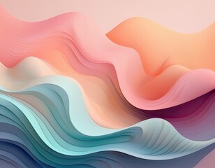 Fototapete - trendy, abstract background featuring soft, organic gradient blobs that seamlessly blend into each other. modern and fresh, with a minimalist aesthetic using pastel shades and subtle shadows