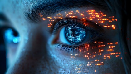 Digital eye futuristic technology concept