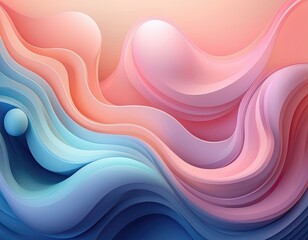 Fototapete - trendy, abstract background featuring soft, organic gradient blobs that seamlessly blend into each other. modern and fresh, with a minimalist aesthetic using pastel shades and subtle shadows