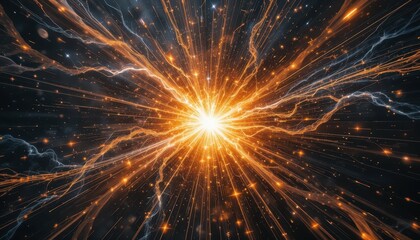 Poster - Vibrant Energy Explosion with Radiant Light and Dynamic Movement