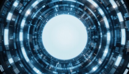 Poster - Futuristic sci-fi portal exploration virtual environment digital art high-tech setting dynamic perspective concept of time travel and innovation