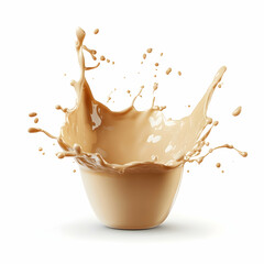 Poster - Milk cream splash isolated on a white background