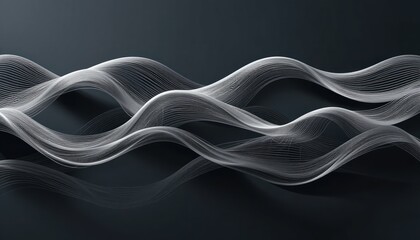 Poster - Fluid motion art abstract design digital illustration dark background side view visual flow concept for creative inspiration