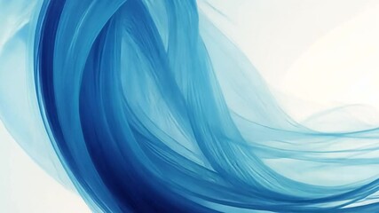 Poster - beautiful abstract swirl of blue fabric and liquid creates sense of fluidity and movement, evoking c