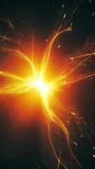 Poster - Bright explosion of light and energy radiates in dark surroundings, creating an ethereal visual display at night
