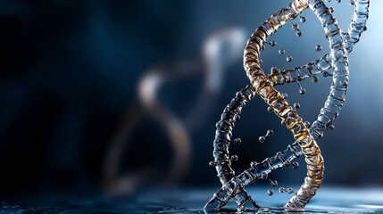 Aufkleber - Molecular structure of dna scientific exploration laboratory digital art abstract environment macro view genetic research
