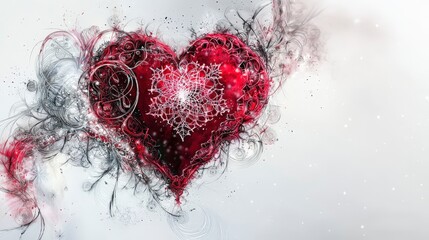 Poster - Heart of love abstract art digital creation vibrant colors emotional expression close-up passionate design