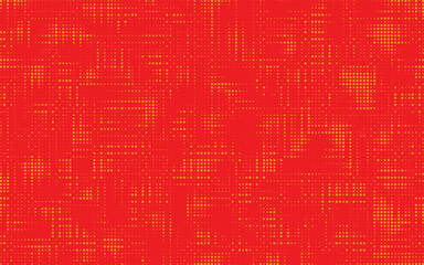 Leinwandbilder - Red and yellow retro comic pop art background with dots, cartoon halftone background. Abstract halftone background with color dots. Vector Illustration.
