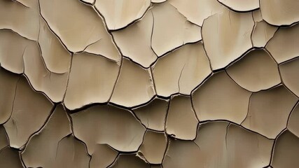 Poster - Abstract texture of cracked beige surface capturing natural erosion patterns in bright light