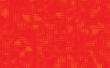 Poster - Red halftone dots red color pattern gradient grunge texture background. Dot pop art comic sport style vector illustration