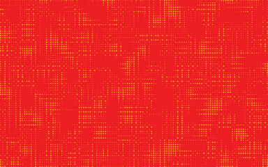 Poster - Red halftone dots red color pattern gradient grunge texture background. Dot pop art comic sport style vector illustration
